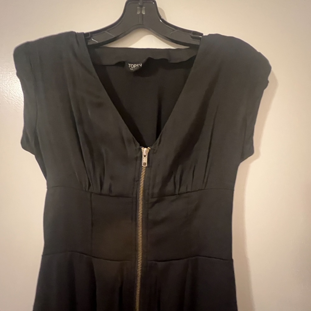TOPSHOP SHORT SLEEVE ROMPER, SIZE US 2 (UK 6), BLACK - Picture 3 of 11